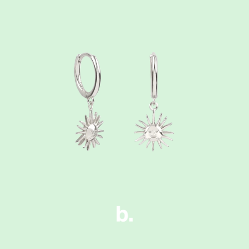 Aros con colgante Sol