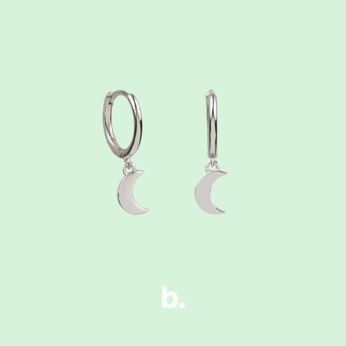 Aros de plata Luna