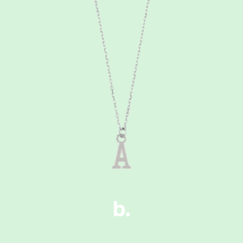 Collar de plata letra A