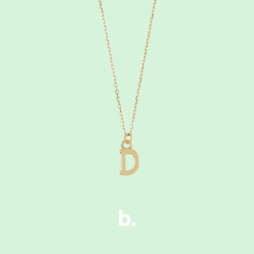 Collar de plata letra D