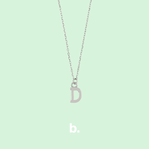Collar de plata letra D