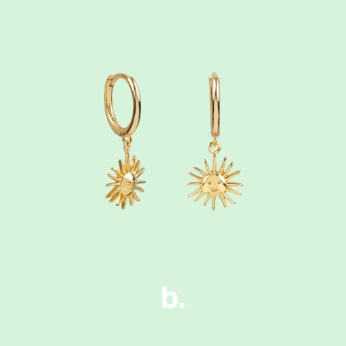 Aros con colgante Sol