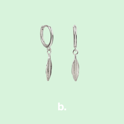 Aros de plata Pluma