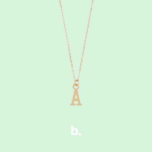 Collar de plata letra A
