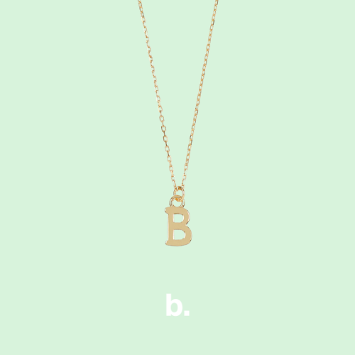 Collar de plata letra B