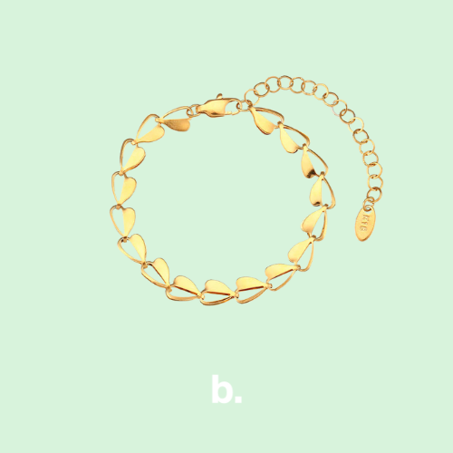 Pulsera Corazones Oro 18k